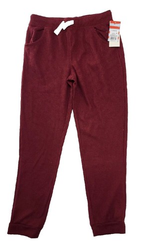Maroon Red Cozy Waffle Jogger Pants w/ Pockets Cat & Jack - Girl's Large (10/12) - Picture 4 of 7