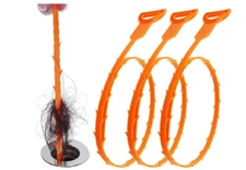 Long Drain Clog Remover Sink Snake Sewer Cleaning Kitchen Bathroom Hair 25" 3 Pc