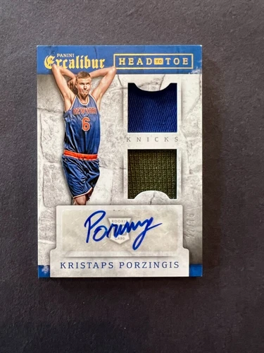 2015-16 Panini Excalibur Kristaps Porzingis Rookie Auto Patch /75 RPA - Celtics