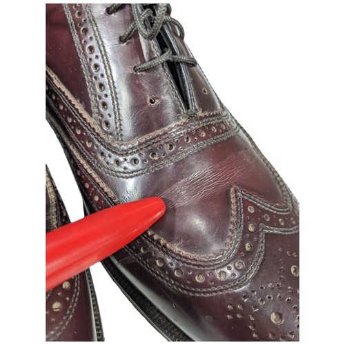 Florsheim Imperial Cordovan Burgundy Cowhide Leather Wingtip Shoes 8.5 D 30300 - 第 11/24 張圖片