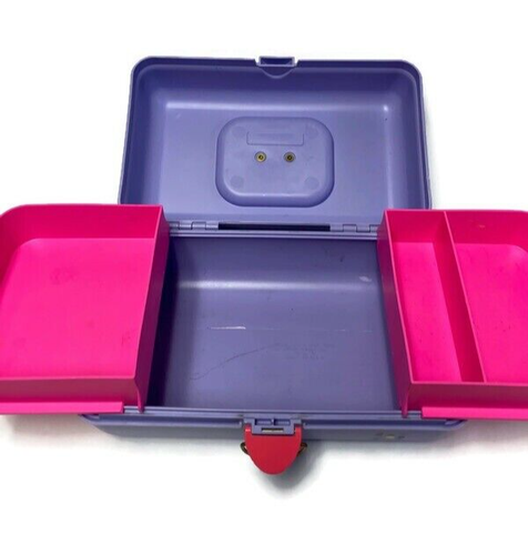 Vintage Caboodles Case Purple Lilac Pink Hearts 2602 Makeup Case 90’s - Picture 5 of 15