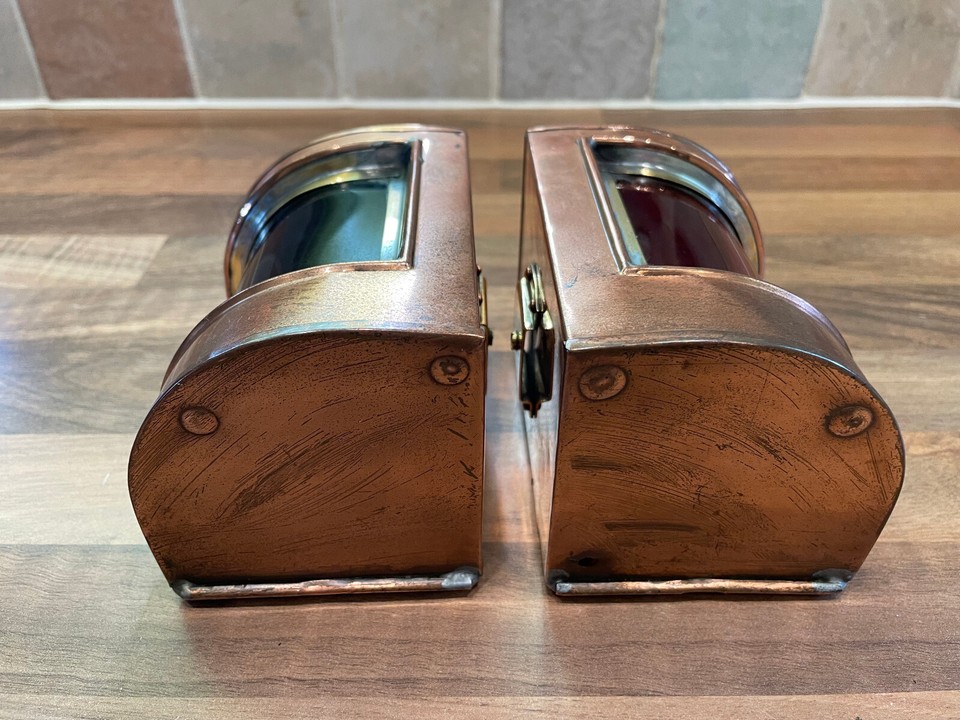 Pair Original Copper Ships Navigation Lights Nautical Maritime Marine