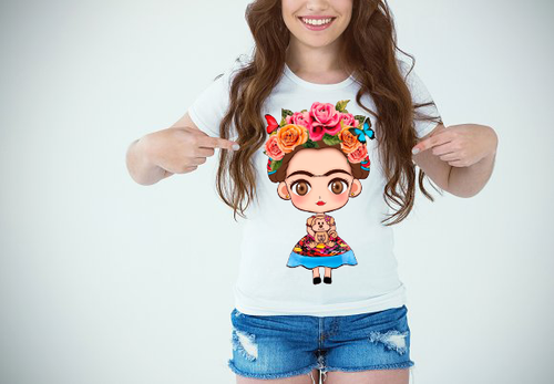 T-shirt maglietta Donna Frida Kahlo fashion Personaggi Famosi Outfit Girl  Power | eBay