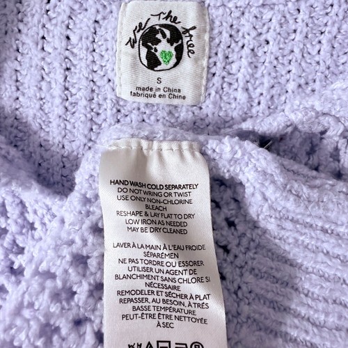 We The Free People Sweater Women's Small Snowdrift Peri Ice Recycled Knit Purple - Picture 13 of 13