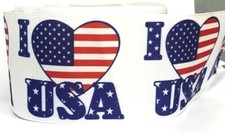 GROSGRAIN RIBBON 5/8", 7/8", 1.5", 3" 4th of July Day Love USA Flag Heart Star