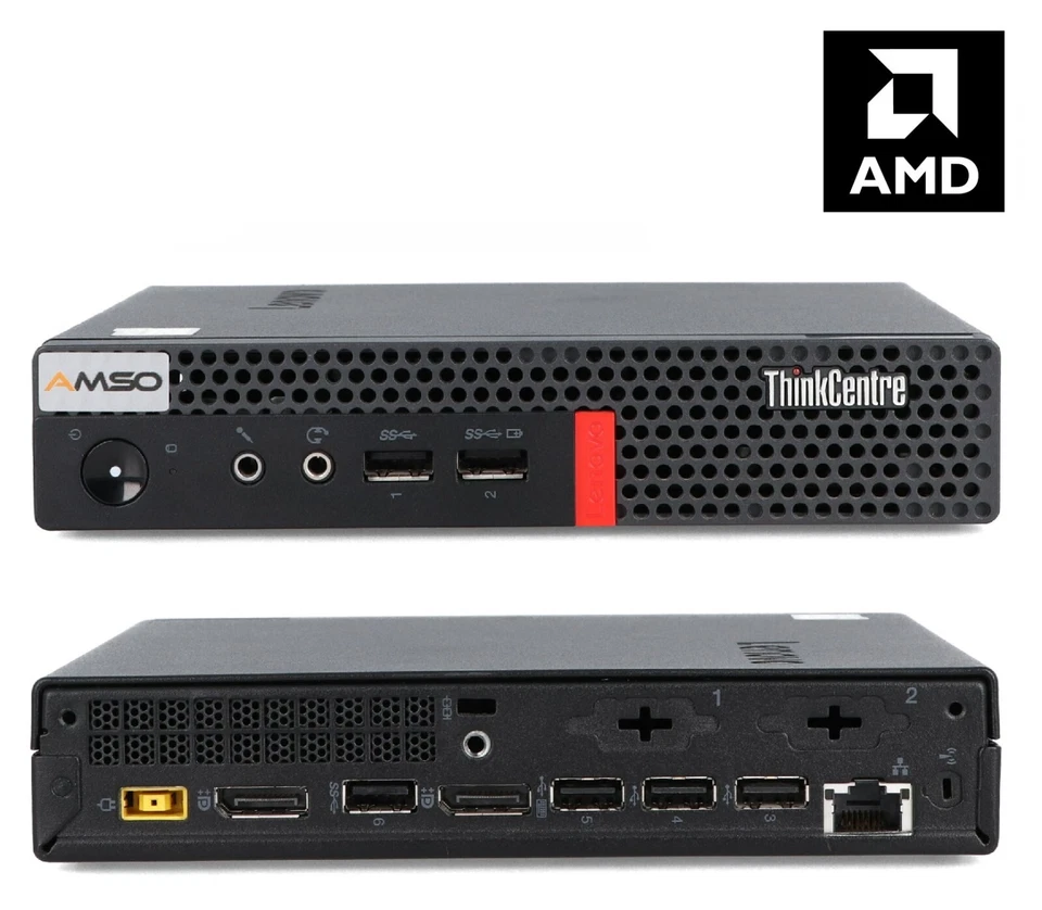 Lenovo M625Q Tiny AMD A9-9420E 0/4/8 GB RAM 0/32/128GB NVMe SSD Windows 10 Home - Immagine 2 di 4