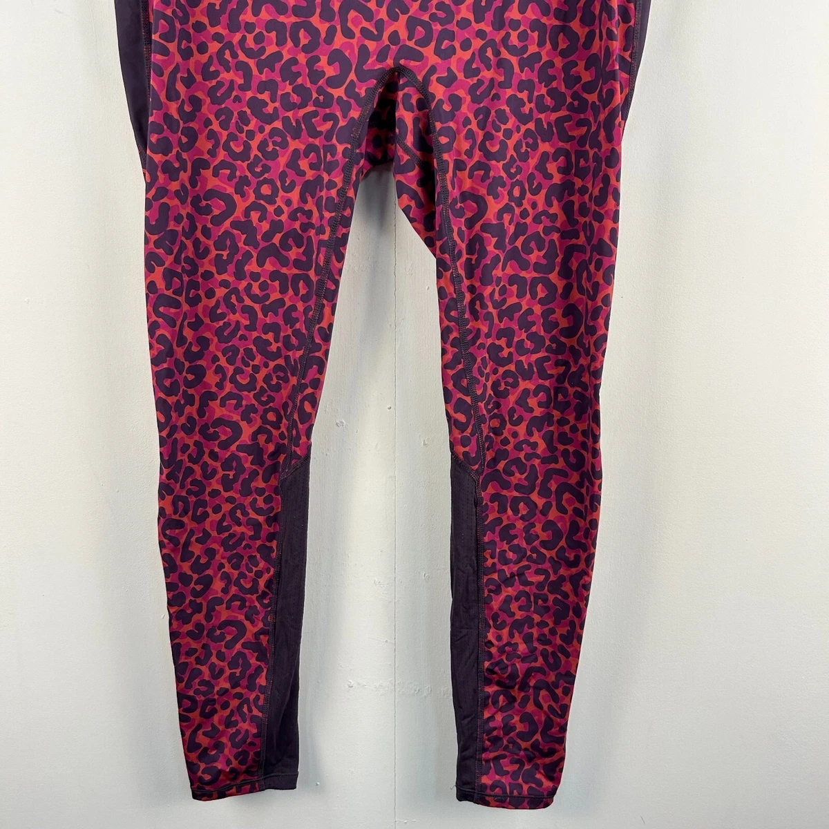 Domyos Decathlon Womens 2X Purple Pink Animal Print Athletic Leggings 12944