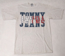 Vintage Tommy Hilfiger T Shirt M/L Big Logo Double Sided Made In USA Rare 90s