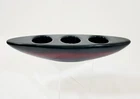 Haeger Pottery 3 Tealight Candle Holder MCM Oval 3 Colored Glossy 2000