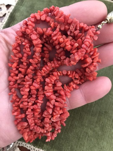 Collana /Torchon In Corallo Rosso Sardegna Vintage Anni 60 Susta In Argento - Foto 5 di 6