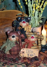 Patti's Ratties Primitive Kitty Cat Ornies Bowl Fillers Paper Pattern #342