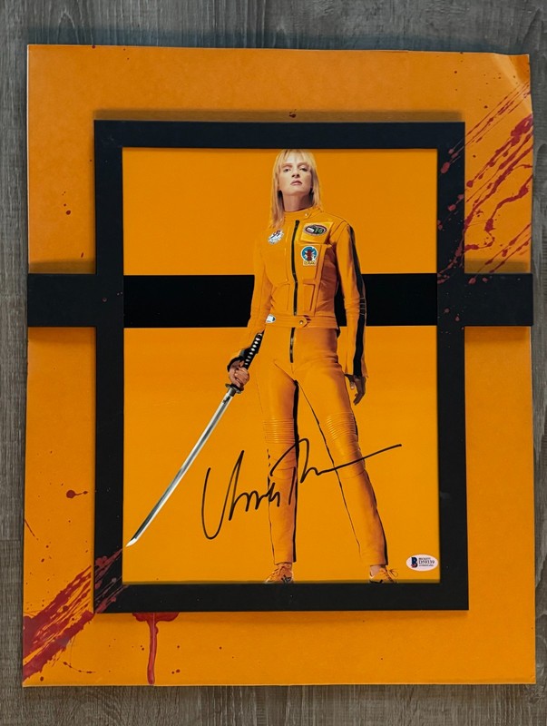 Uma Thurman Signed 11x14 Kill Bill: Volume 1 Photo Custom Mat Beckett BAS COA