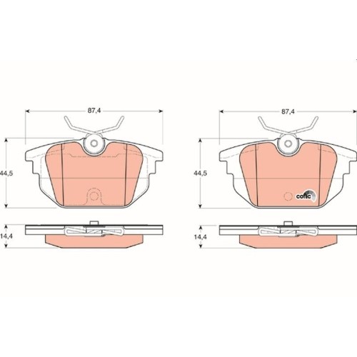 Bremsbelagsatz Scheibenbremse TRW GDB1333 Cotec FüR Alfa Romeo Fiat Lancia-image