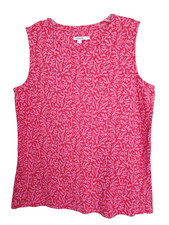 Chico's Pink & Red Geometric Print Sleeveless Knit Top Size 2 Large