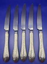 Reed Barton Hammered Antique Glossy Dinner Knives Lot Of 5 Stainless Flatware