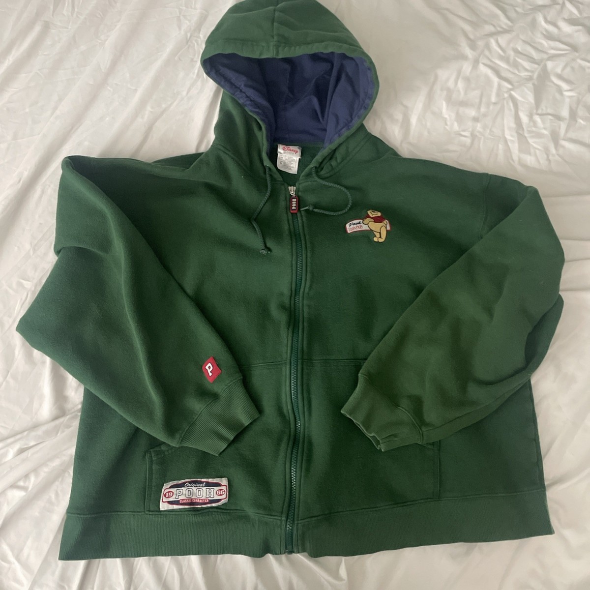 Disney Winnie The Pooh Hoodie XL Green Disney Store Zipped Jacket 