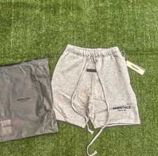 Essentials Mens Gray Fleece Sweat Shorts Pock...