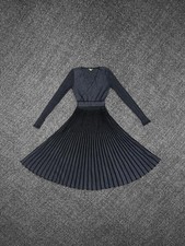 Gianni Bini Metallic Pleated Long Sleeve Dress Size XS