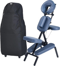 Lightweight Portable Folding Massage Chair with Carrying Case - Blue