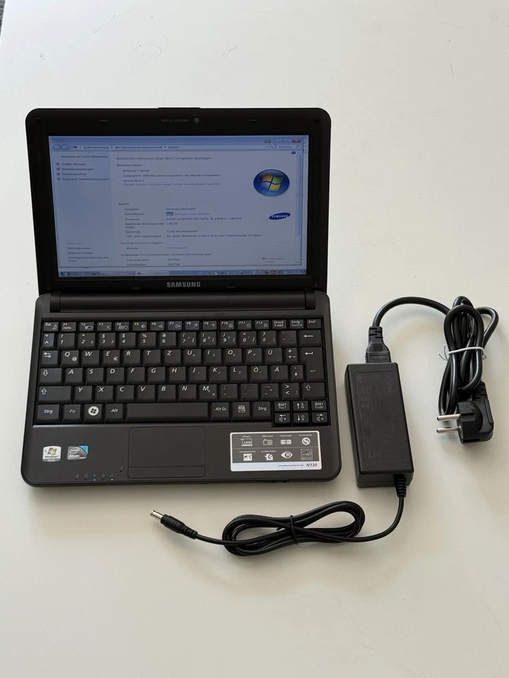 Samsung N130 10,1" Netbook Laptop - Win 7 / 1GB RAM / 160GB HDD * TOPZUSTAND - Bild 1 von 4