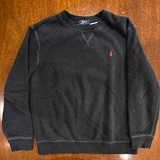 Polo Ralph Lauren Boys Black Crew Neck Pullover Sweater Logo L 14-16