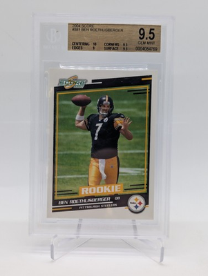 #ad 2004 Score rookie card BEN ROETHLISBERGER #381 graded Gem Mint BGS 9.5 Beckett $39.97