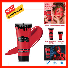 Devil Red Face Body Paint Water Based Large Tube Halloween Makeup Cream Full