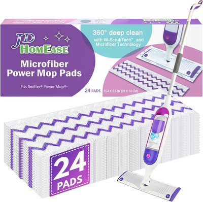 24 Pack Microfiber Disposable Pads for Swiffer Powermop Multi-Surface Mopping