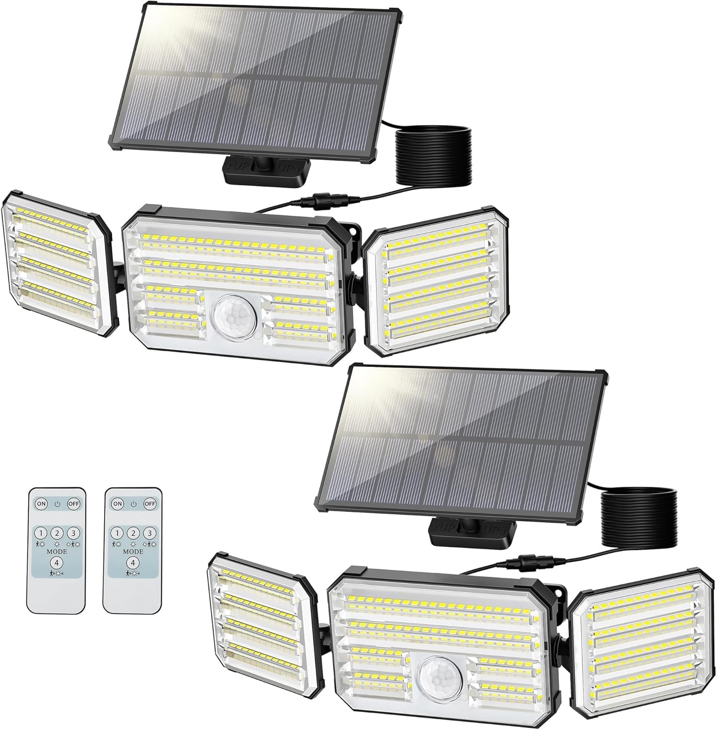 Faretto Solare LED Esterno Alta Luminosità | Sensore Movimento IP65