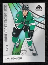 2019-20 Upper Deck SP Game Used Authentic Rookies 3/17 Nick Caamano #166 7ez