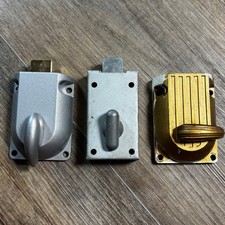 Lot of 3 Vintage Cabinet Door Latches Locks Hardware Drawer Pulls, VTG, doors