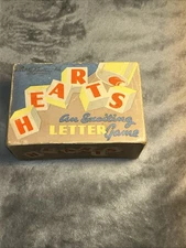Parker Brothers Hearts Vtg Dice Game Exciting Letter Game In Original Box 1914
