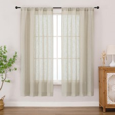 Semi Sheer Curtains 63 Inch Length 2 Panels for Living Room, Light Filtering ...
