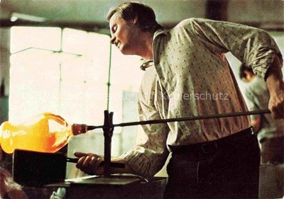 Frauenau Regen Bavaria Glass Blower at Work in the Glass Hat Eisch