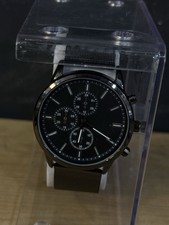 Schwarze Analog Armbanduhr Unisex Milanaise Metallarmband 12/24h Sekunden