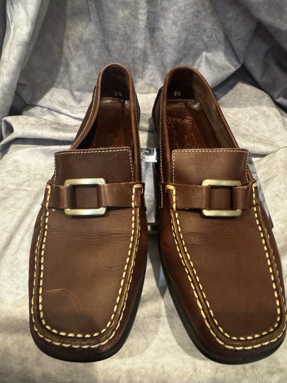 TOD’S Mocassini da donna Tod's in pelle nera scarpe da guida taglia 9 5