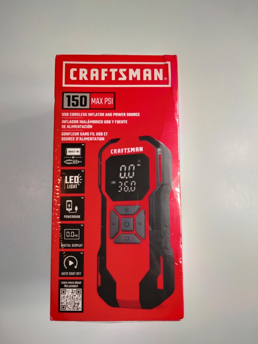 CRAFTSMAN PORTABLE AIR INFLATOR rechargeable 12-VOLT LITHIUM ION CMXPTXA1201