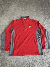 Chicago Blackhawks Sweatshirt Mens Large Red NHL Hockey Therma Base Majestic