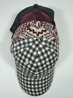 Fashion Baseball Caps Assorted Burgundy Black White Mix & Match Hats Lot Of 4