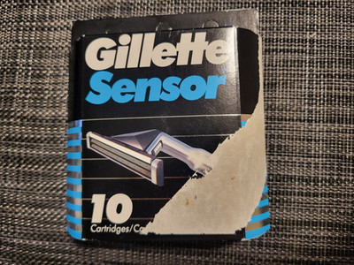 10 Gillette Sensor Razor Comfort Blade Refill Cartridges - Made in the USA 1989