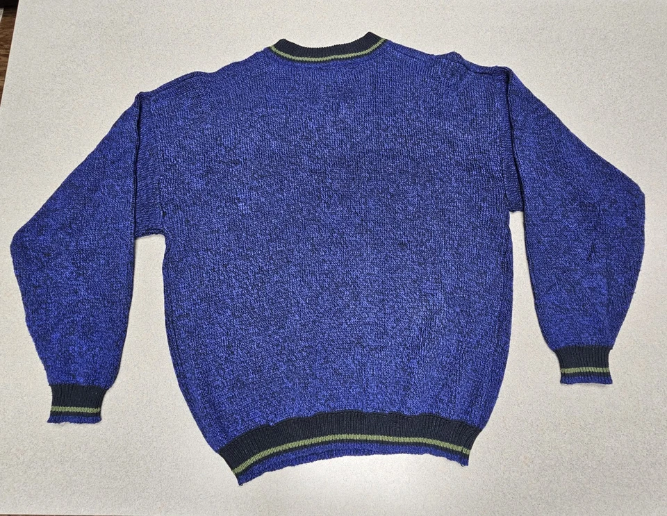 Vintage Bugle Boy Sweater Men's Large Pullover Knit Blue - Image 2 of 4