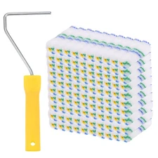 100pcs Paint Roller Kit 4 Inch Fiber Small Paint Roller Brush with Handle