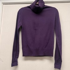 Vintage Women's Alex Colman Sportswear Purple Turtleneck Sweater M
