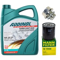 MotoröL Filter Set Addinol 5W-40 5 Liter + Schraube FüR Suzuki Grand Vitara I