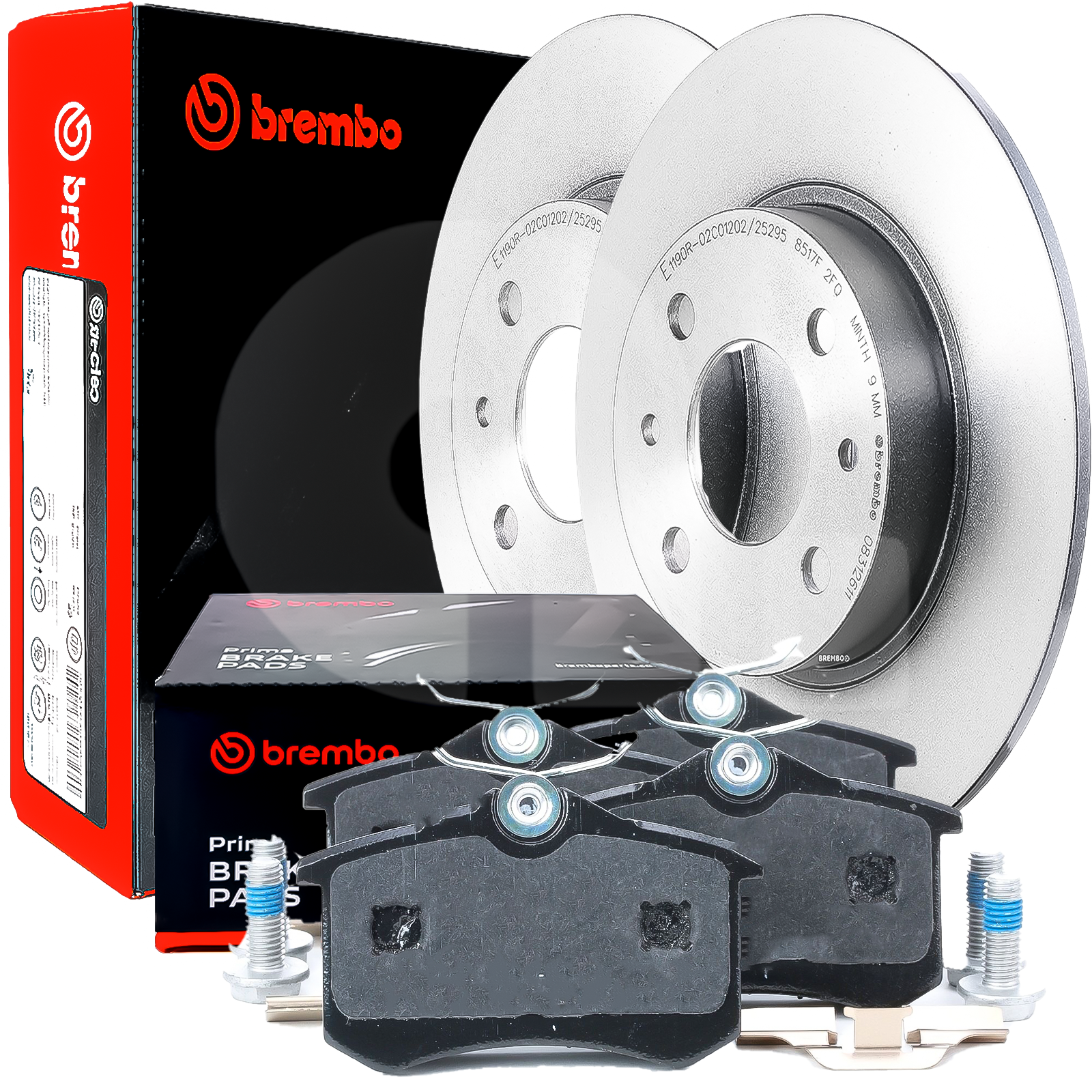 Brembo Rear Brake Discs And Pads Kit For VW Golf 5 V TSI FSI SDI TDI