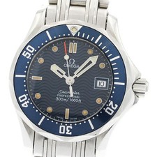 OMEGA SEAMASTER 300 2583.80 28mm SS Navy Dial Quartz Date Watch #C1826 6