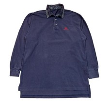 Vintage Burberrys Nova Check Collar Rugby Long Sleeve Polo Shirt Men's Large