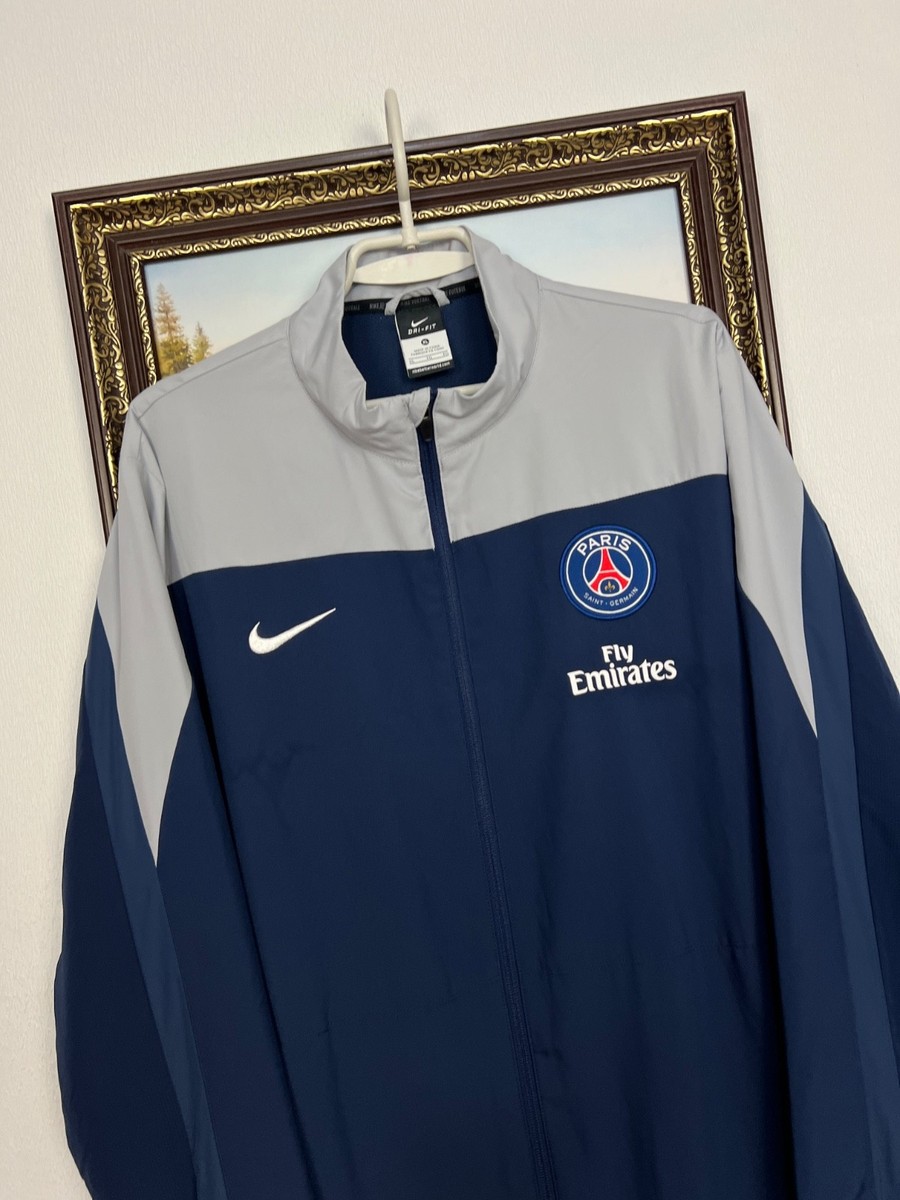 Vintage Nike PSG Paris-Saint Germain Football Blue Jacket Soccer