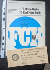 Union Berlin & FCK: DDR Oberliga Programmheft + Olympia-Ticket 1983