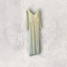 Brautjungfernkleid Mintgrün Gold Bodenlang Beinausschnitt 40 L